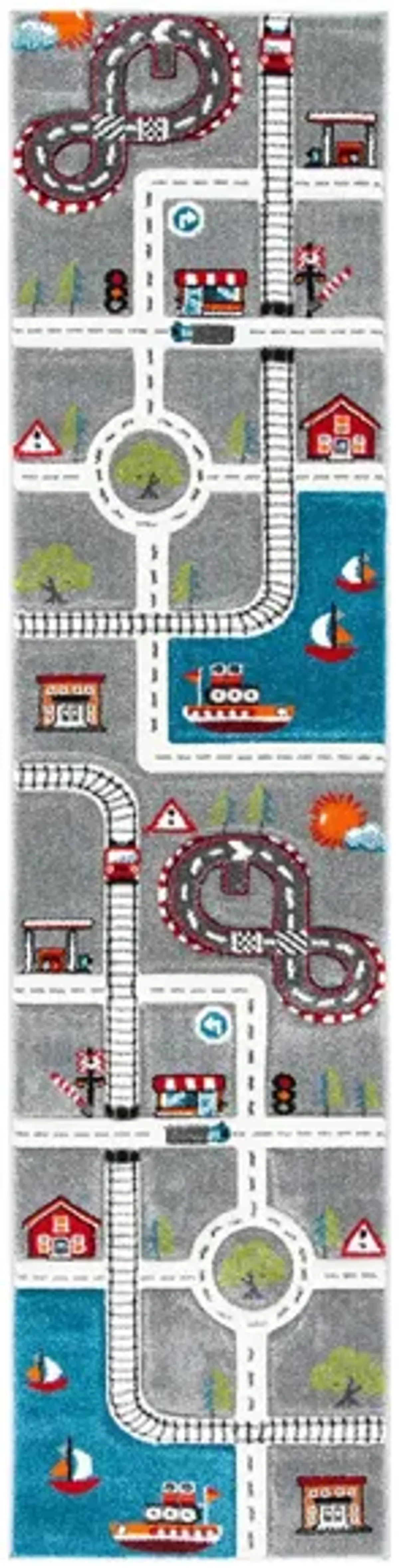 Carousel Cars Kids Runner Rug