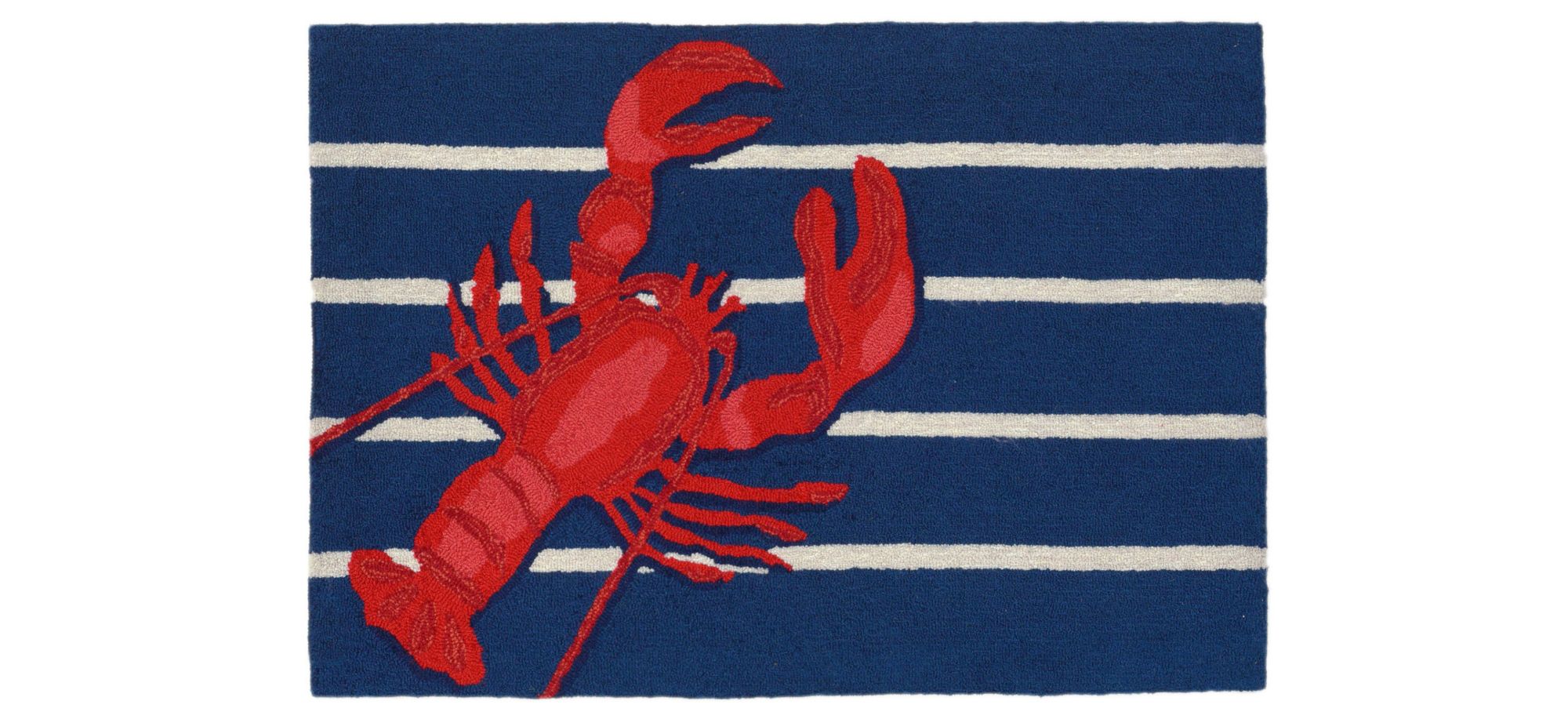 Frontporch Lobster on Stripes Indoor/Outdoor Area Rug in Navy by Trans-Ocean Import Co Inc