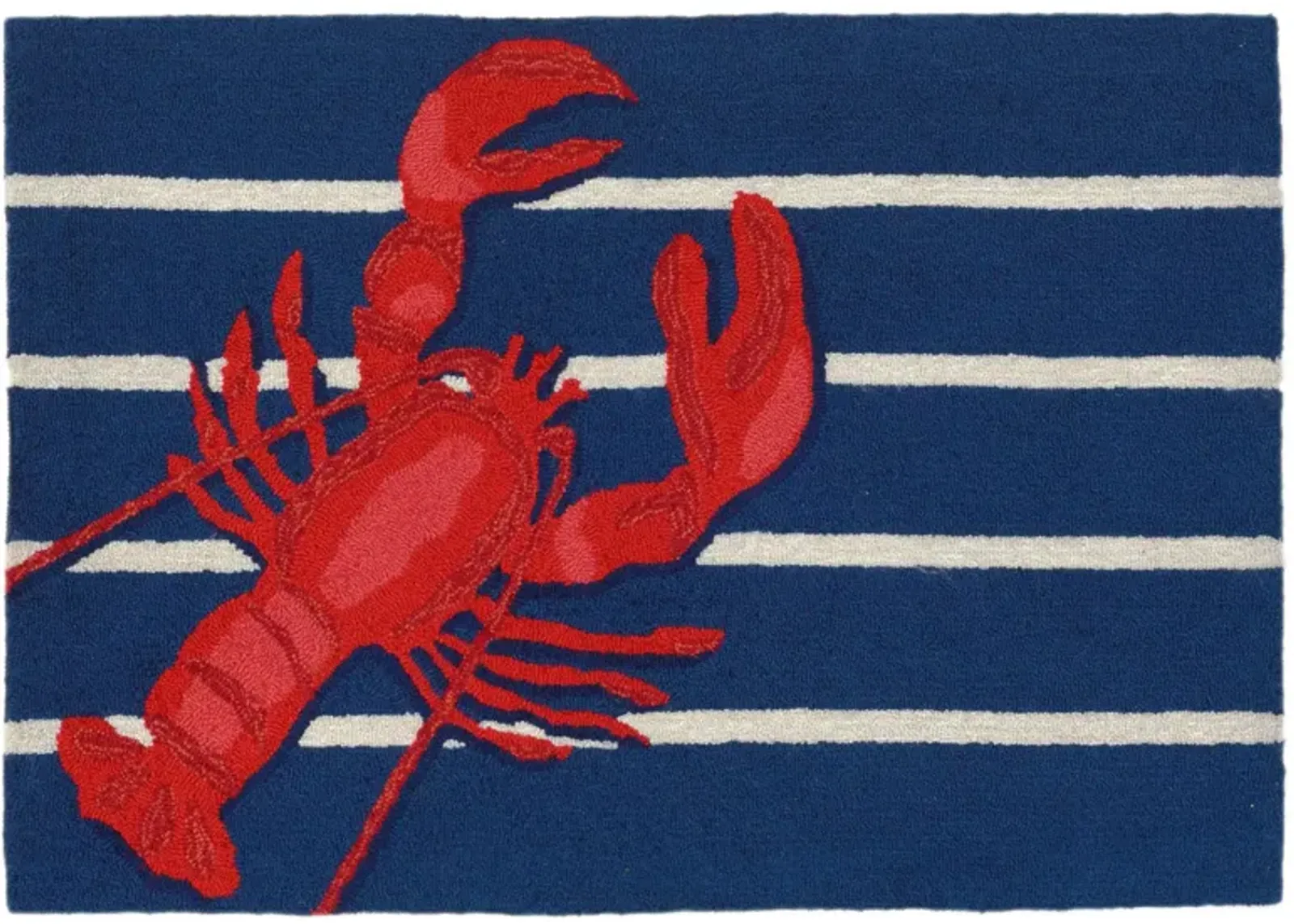 Frontporch Lobster on Stripes Indoor/Outdoor Area Rug in Navy by Trans-Ocean Import Co Inc