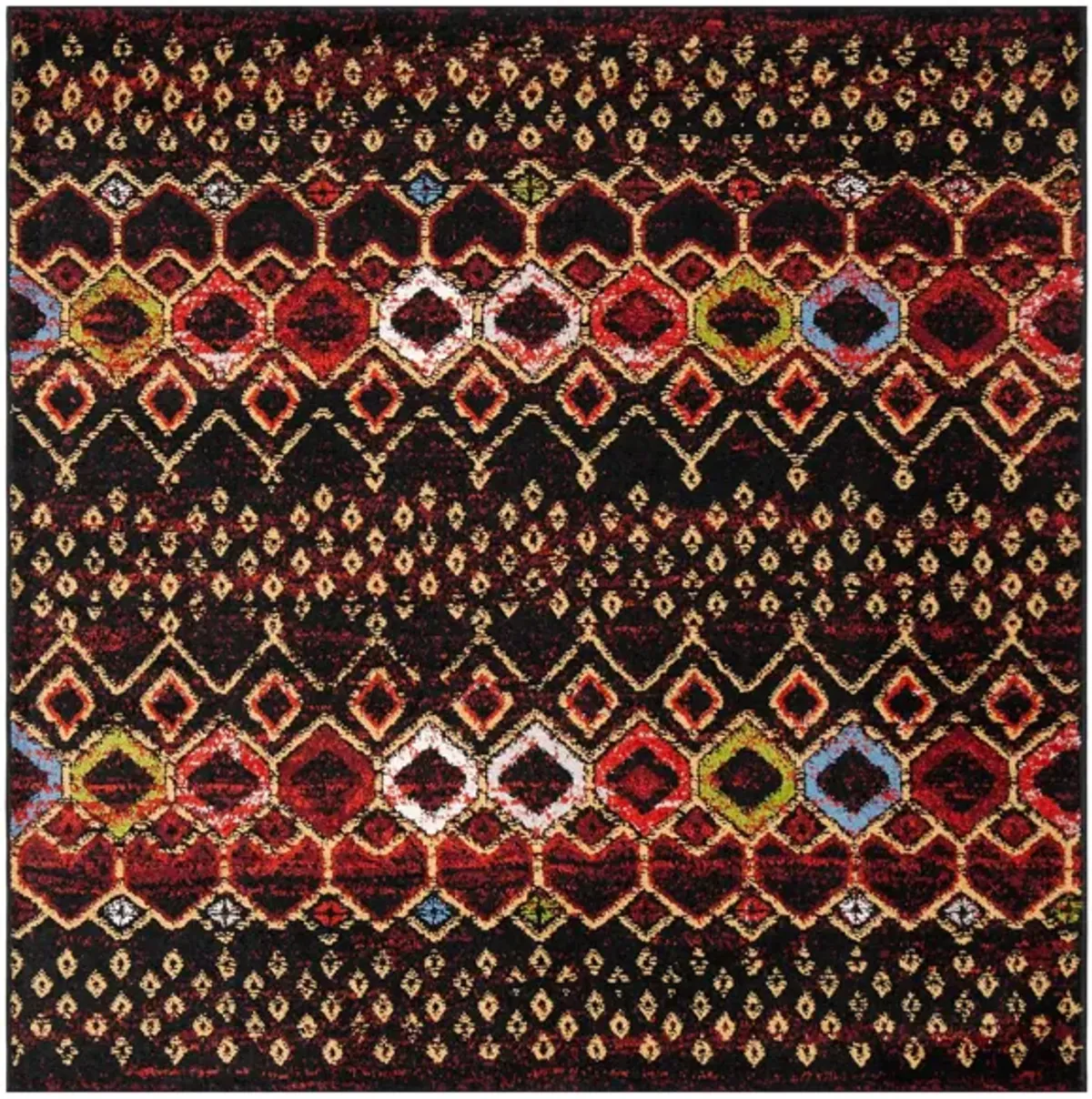 Halen Dark Area Rug Square in Black by Safavieh