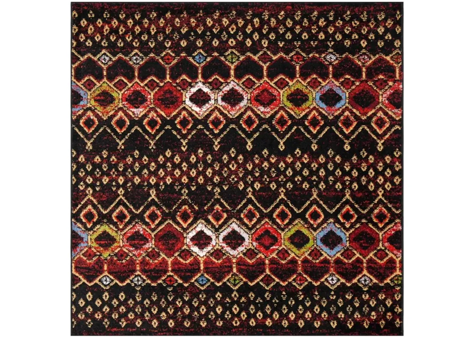 Halen Dark Area Rug Square in Black by Safavieh