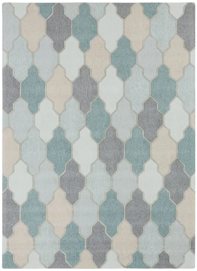 Pollack Area Rug in Medium Gray, Charcoal, Sage, Teal, Sea Foam, Taupe by Surya