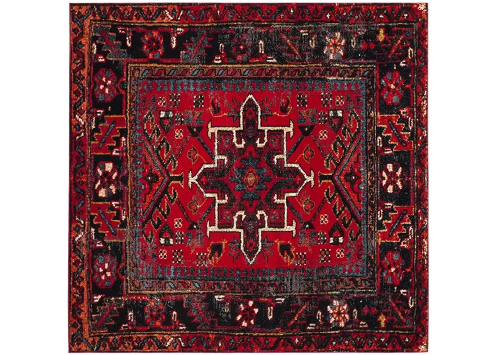 Darius Red Area Rug Square in Red by Safavieh