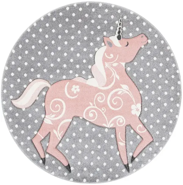 Carousel Unicorn Kids Area Rug Round
