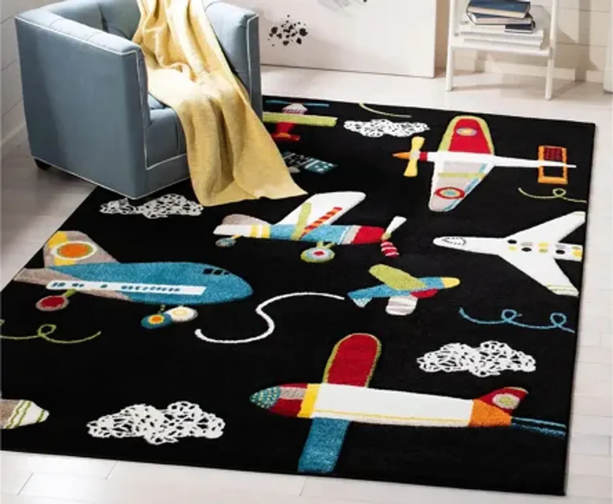 Carousel Planes Kids Area Rug