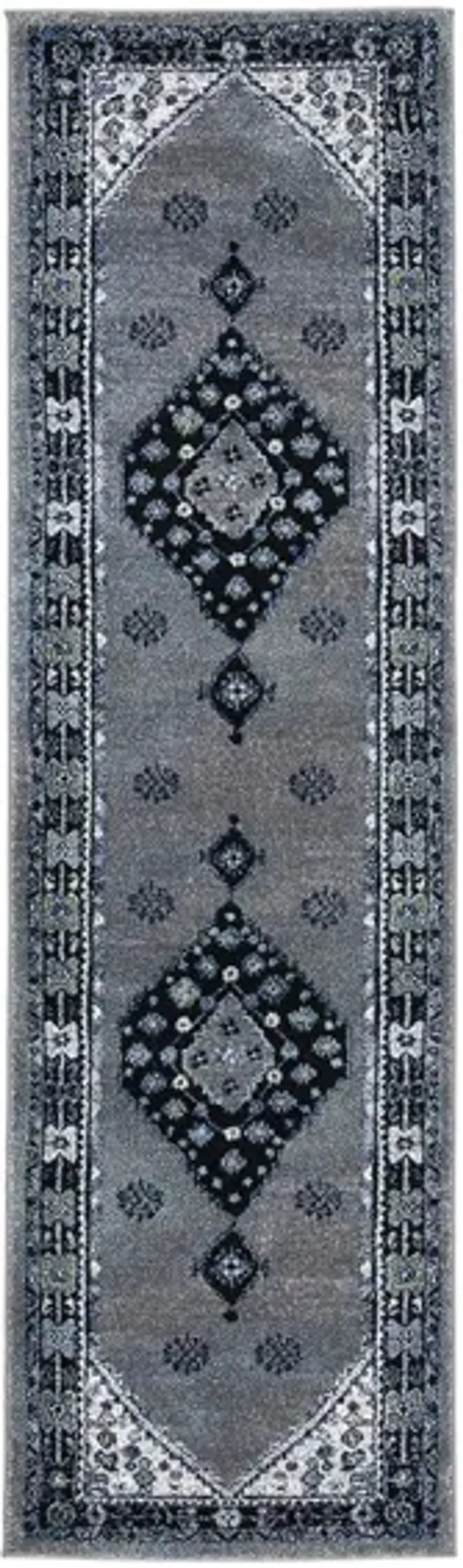 Jahan Blue Runner Rug in Blue & Black by Safavieh