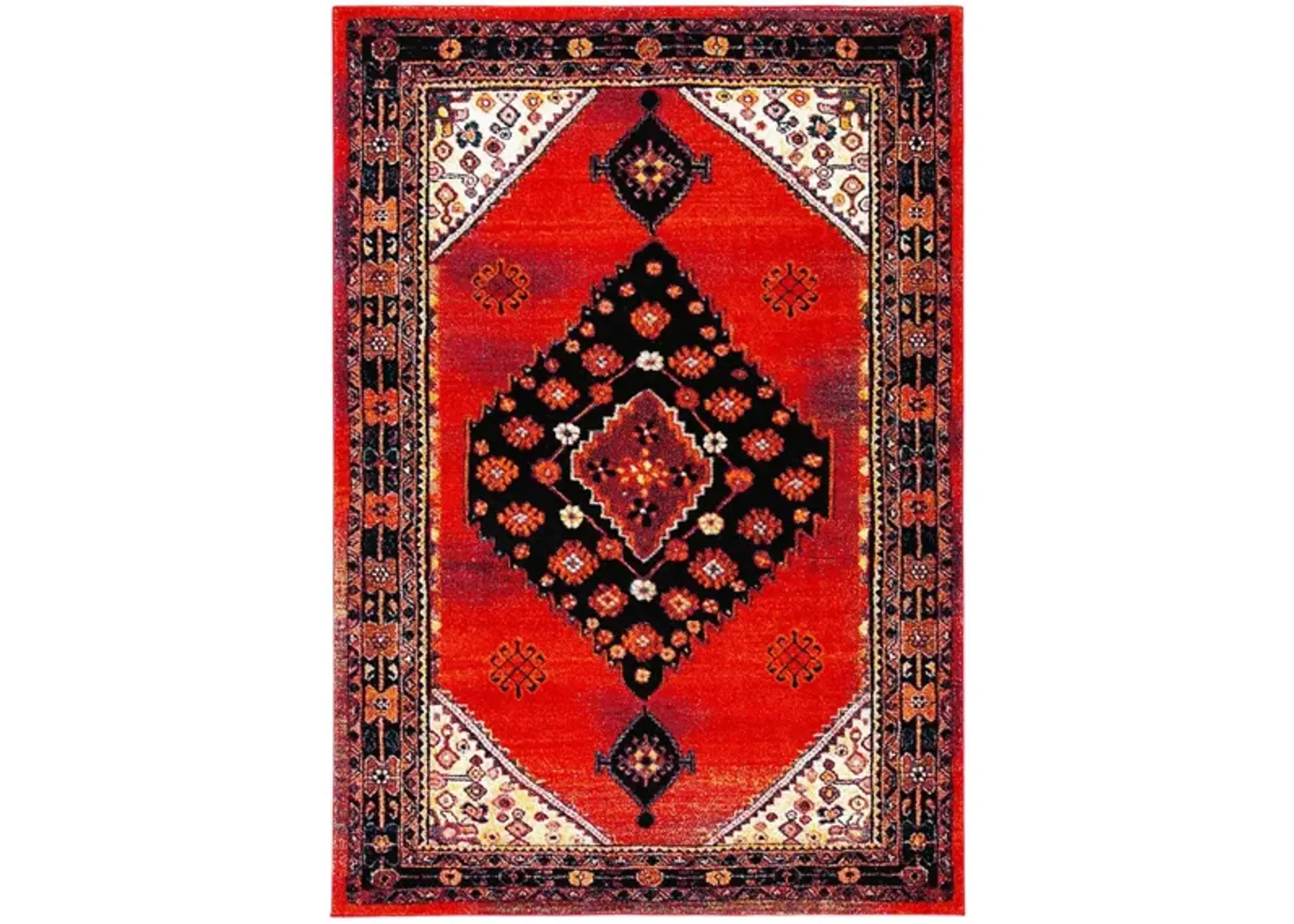 Jahan Red Area Rug in Red & Black by Safavieh