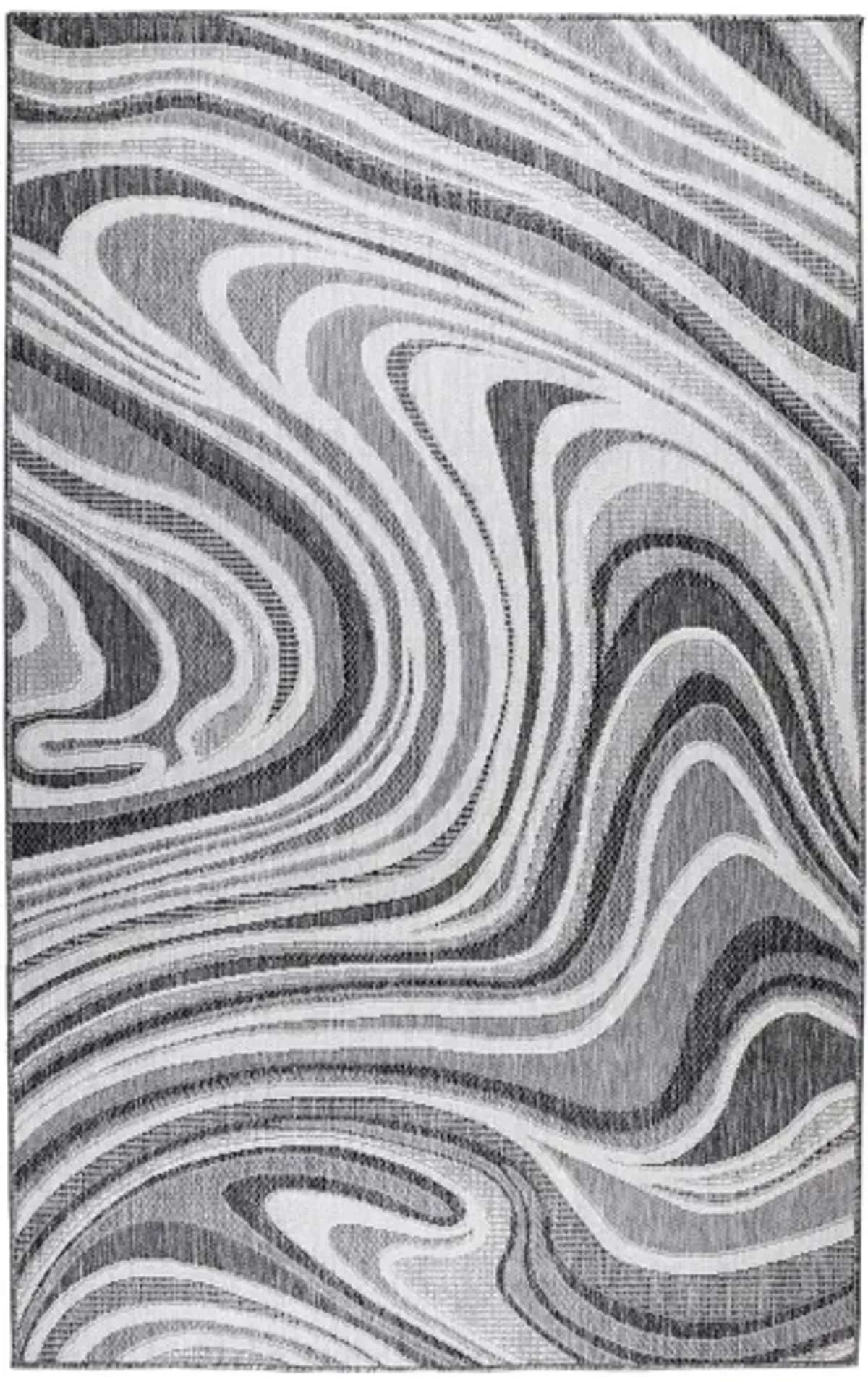 Liora Manne Malibu Waves Indoor/Outdoor Area Rug in Charcoal by Trans-Ocean Import Co Inc