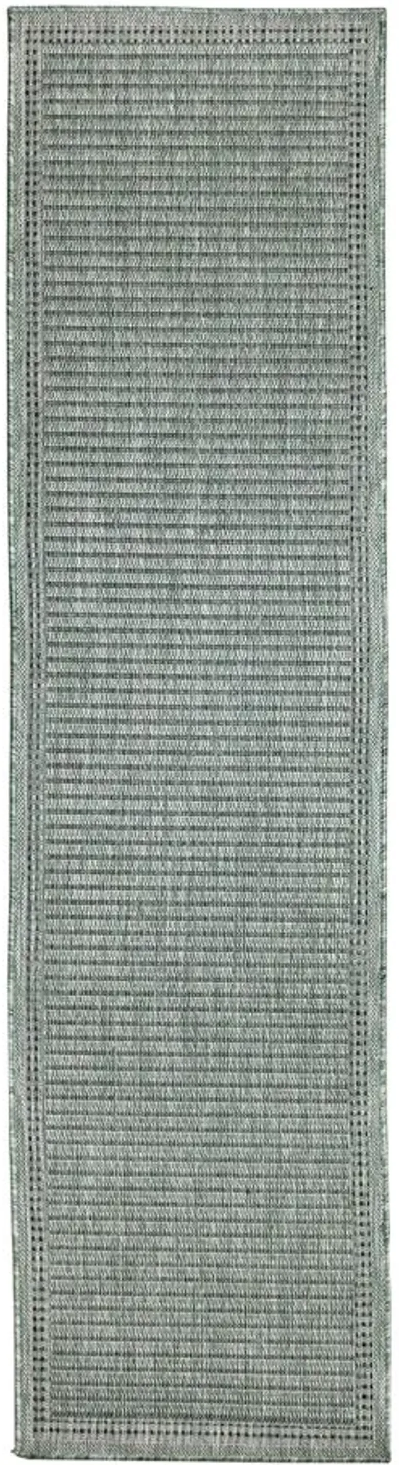 Liora Manne Malibu Simple Border Indoor/Outdoor Runner Rug in Green by Trans-Ocean Import Co Inc