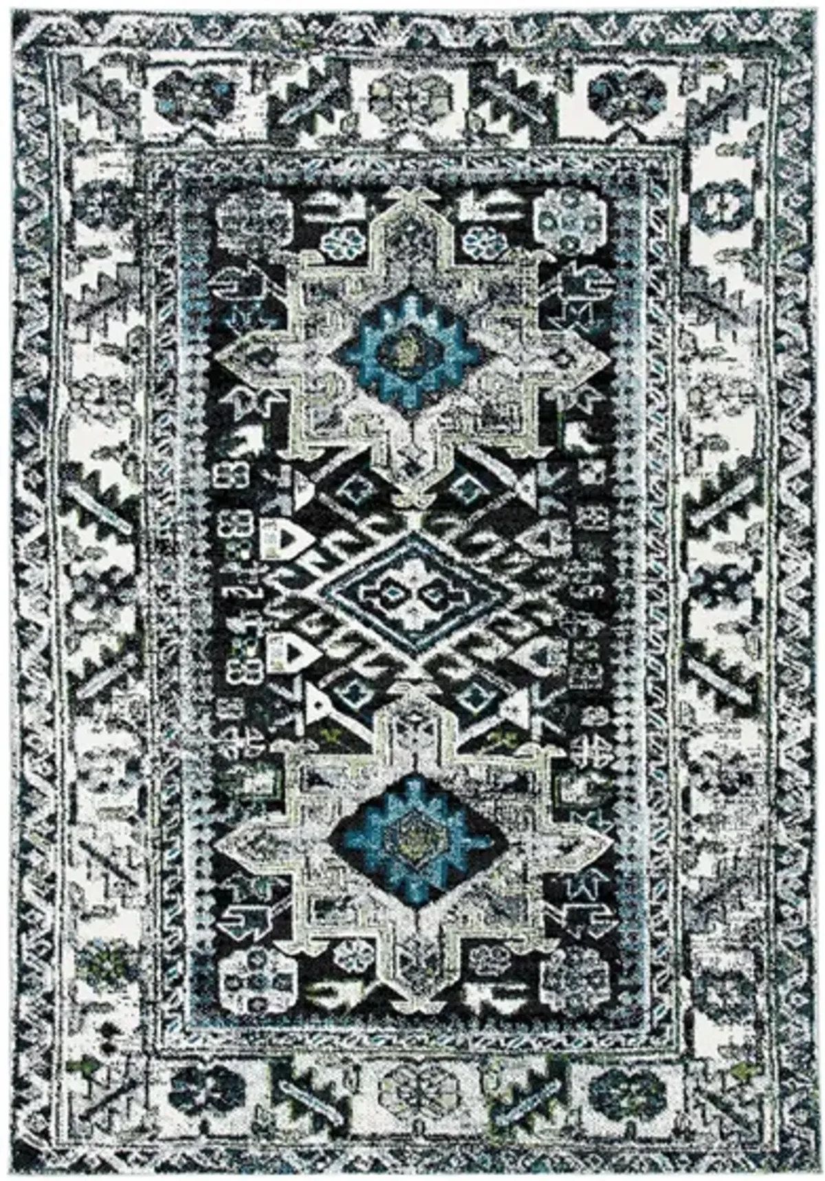 Darius Dark Grey Area Rug in Dark Grey & Ivory by Safavieh