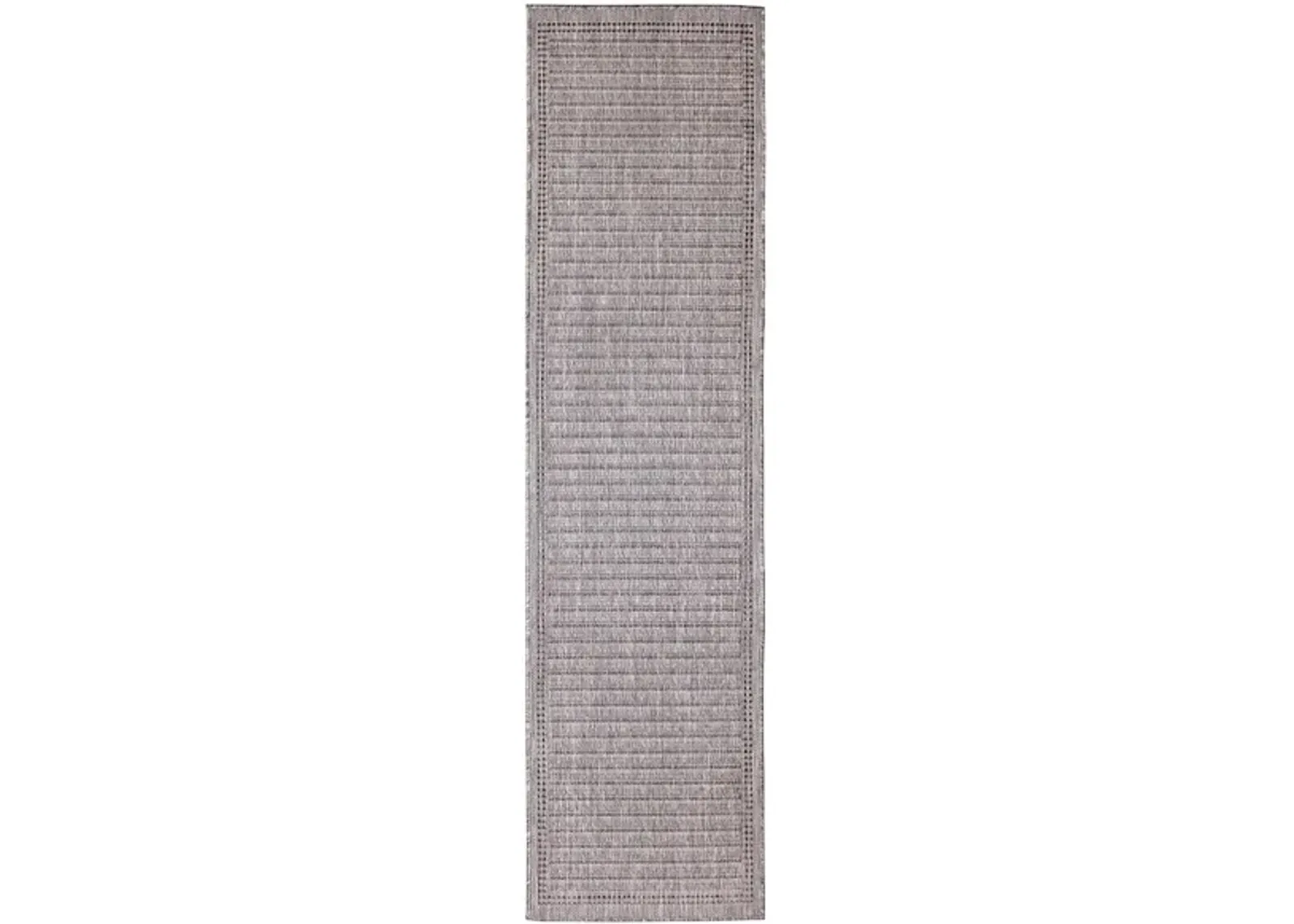 Liora Manne Malibu Simple Border Indoor/Outdoor Runner Rug in Charcoal by Trans-Ocean Import Co Inc