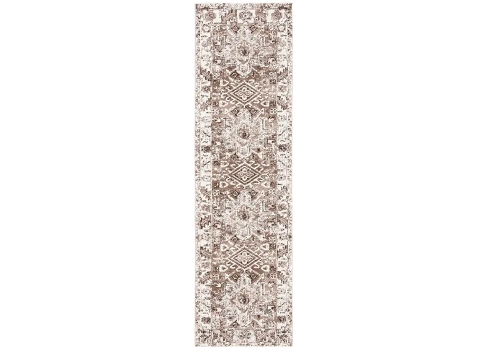 Darius Brown Runner Rug in Brown & Ivory by Safavieh