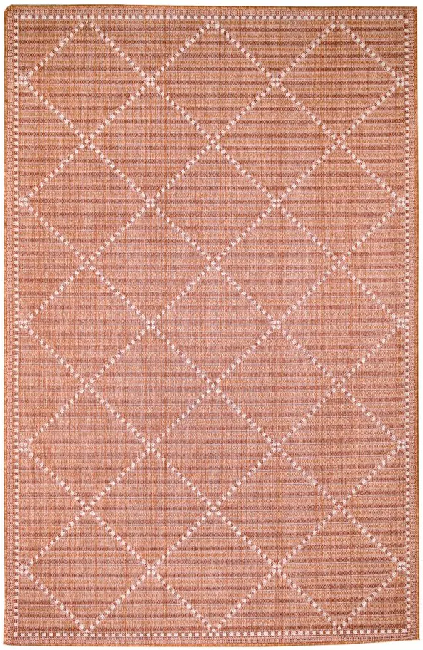 Liora Manne Malibu Checker Diamond Indoor/Outdoor Area Rug in Clay by Trans-Ocean Import Co Inc