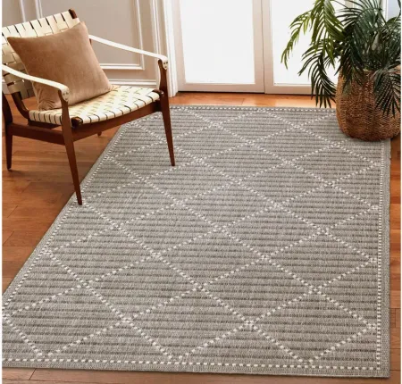 Liora Manne Malibu Checker Diamond Indoor/Outdoor Area Rug in Charcoal by Trans-Ocean Import Co Inc