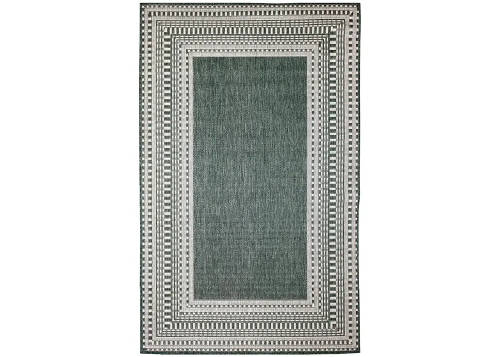 Liora Manne Malibu Etched Border Indoor/Outdoor Area Rug in Green by Trans-Ocean Import Co Inc