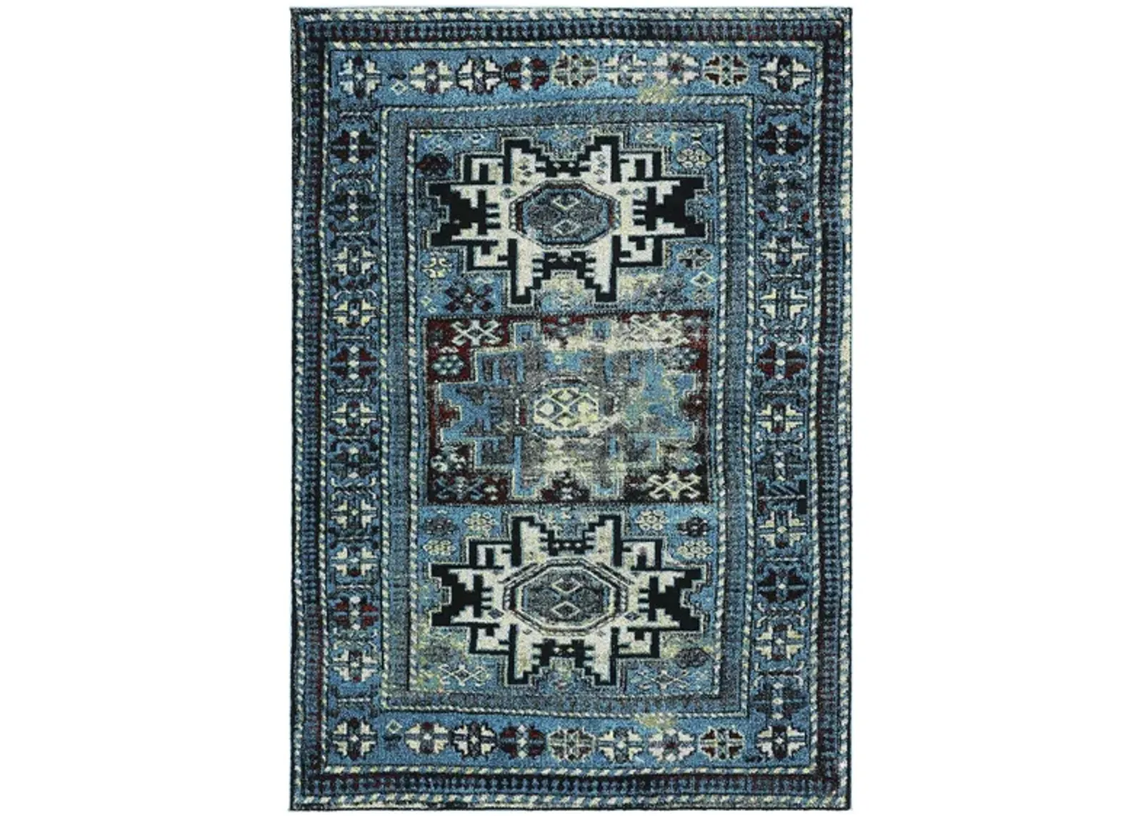 Zagros Light Blue Area Rug in Light Blue & Black by Safavieh