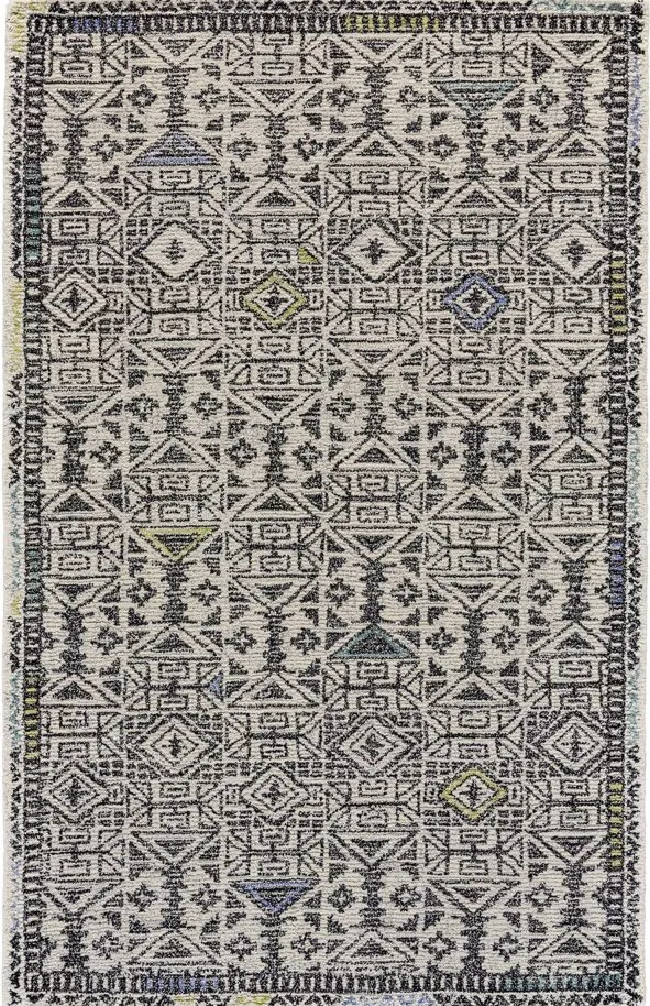 Arazad Tufted Tribal Pattern Area Rug in Warm Gray by Feizy