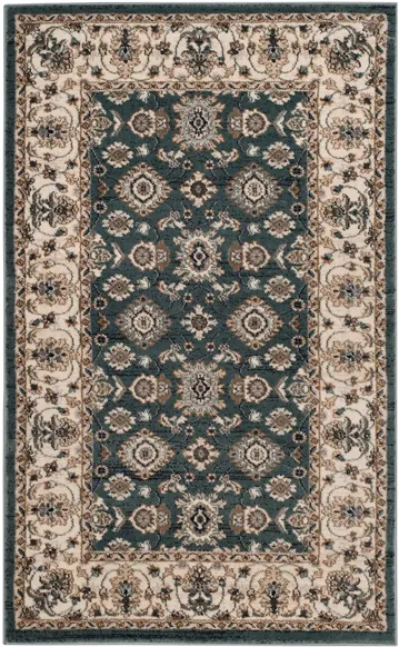 Sussex Area Rug in Teal / Cream by Safavieh