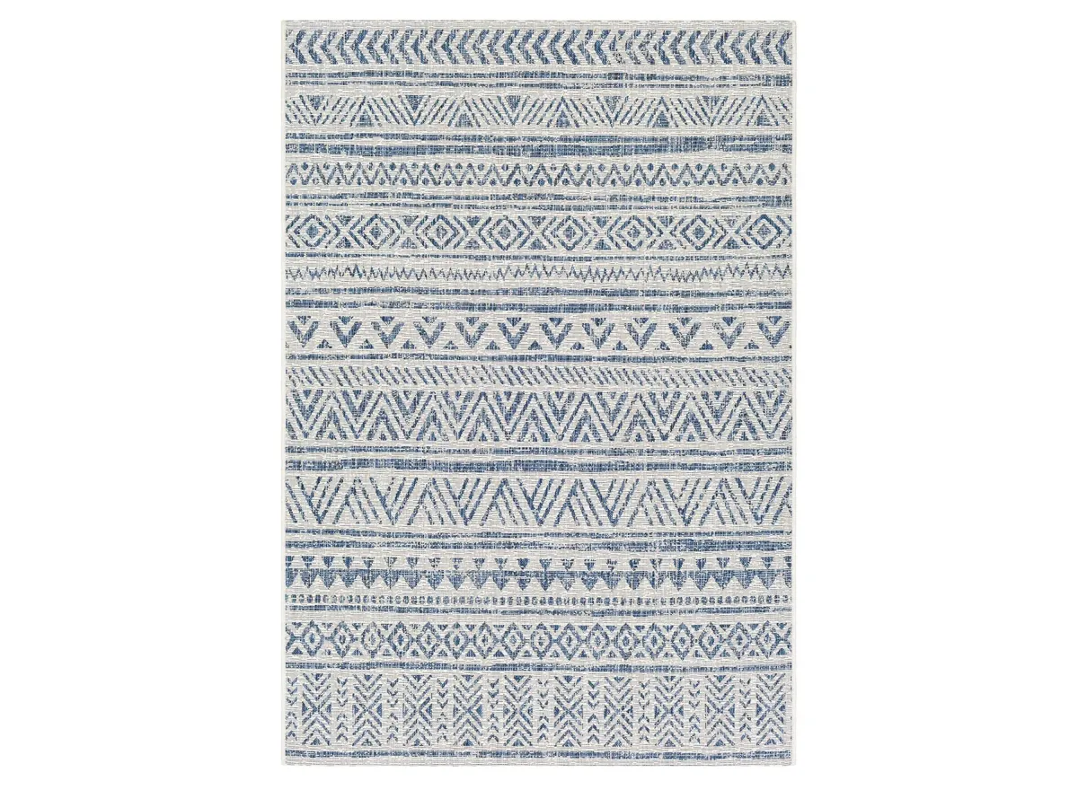 Eagean Indoor/Outdoor Area Rug in Denim/Navy/White by Surya