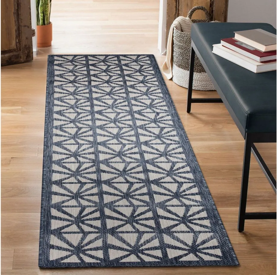 Carmel Tonga Tile Indoor/Outdoor Rug in Navy by Trans-Ocean Import Co Inc