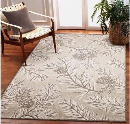 Liora Manne Malibu Pine Indoor/Outdoor Area Rug in Neutral by Trans-Ocean Import Co Inc