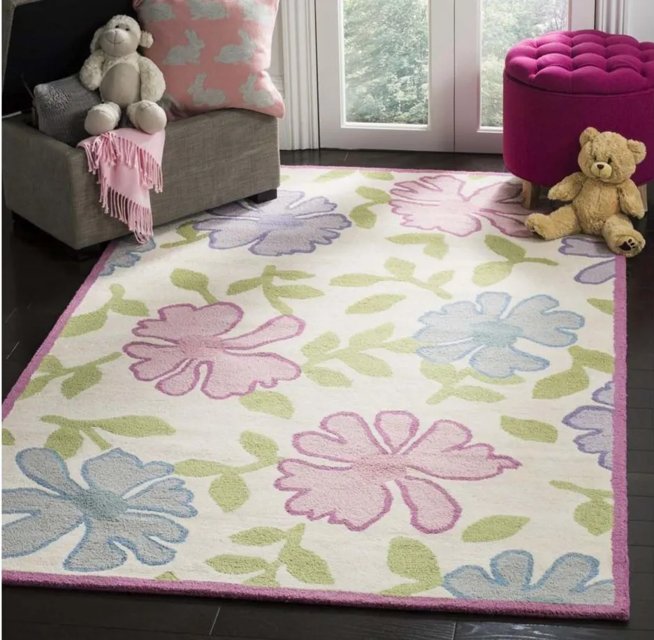 Roxbury Mill Kid's Rug in Ivory/Pink by Safavieh