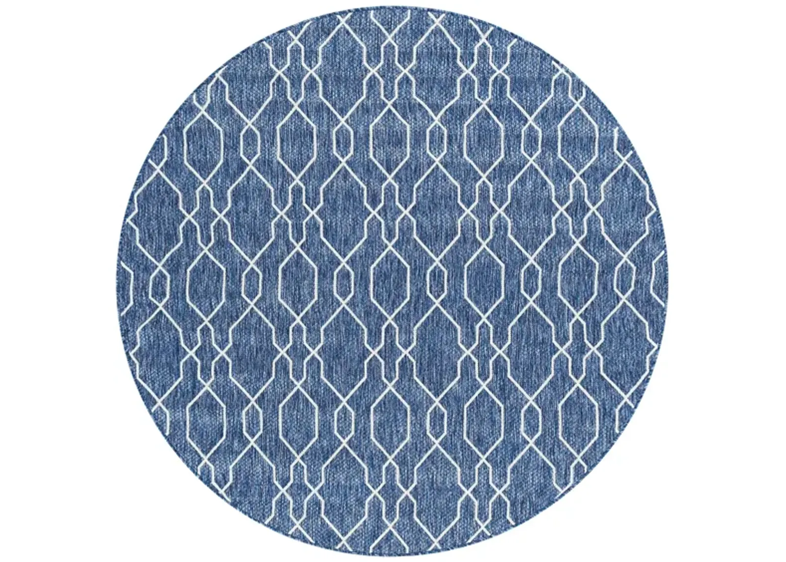 Eagean Link Indoor/Outdoor Area Rug Oval in Dark Blue, Denim, Cream by Surya