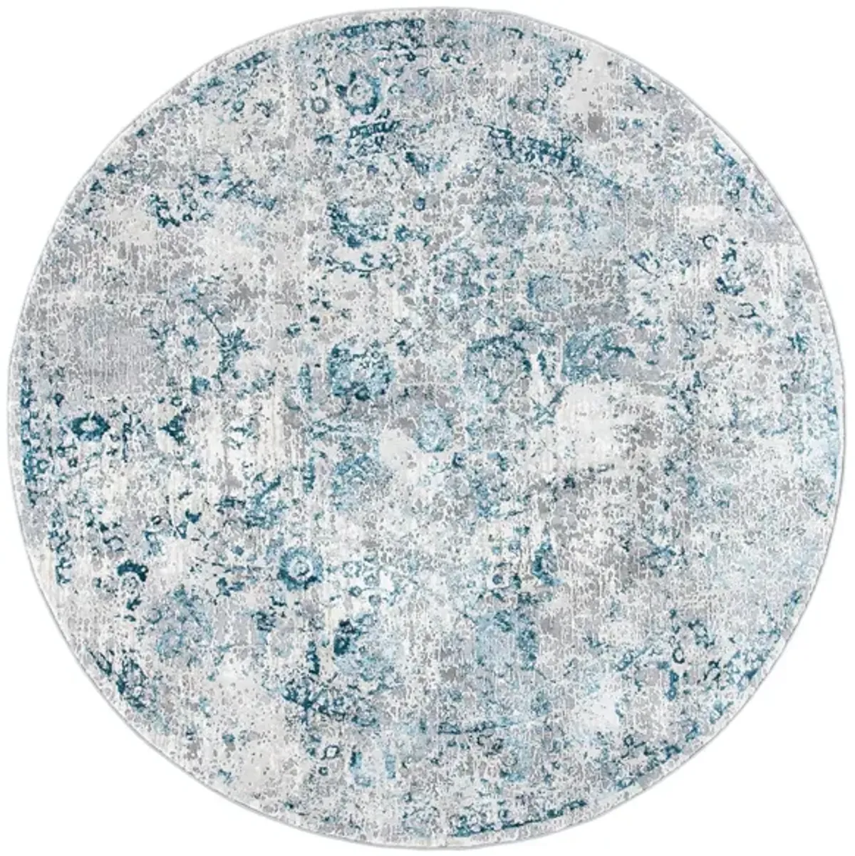 Fernando Round Area Rug in Gray; Blue by Safavieh