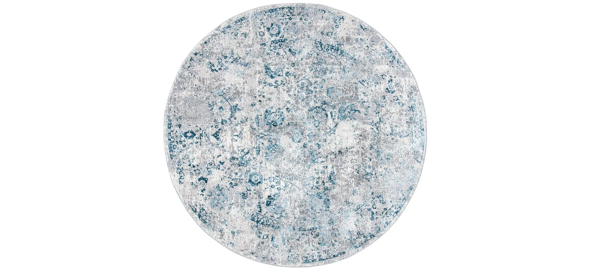 Fernando Round Area Rug in Gray; Blue by Safavieh