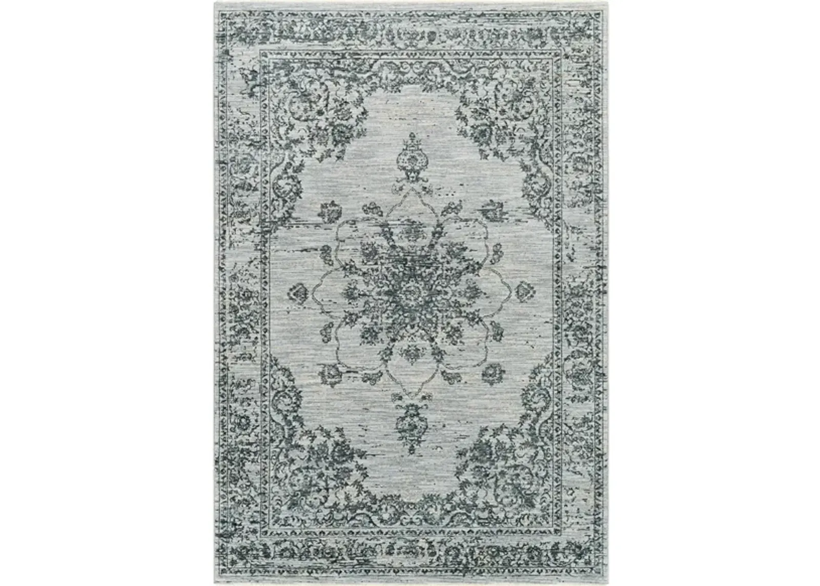 Laila Rug in Navy, Teal, Light Gray, Medium Gray, Beige, Taupe, Cream by Surya