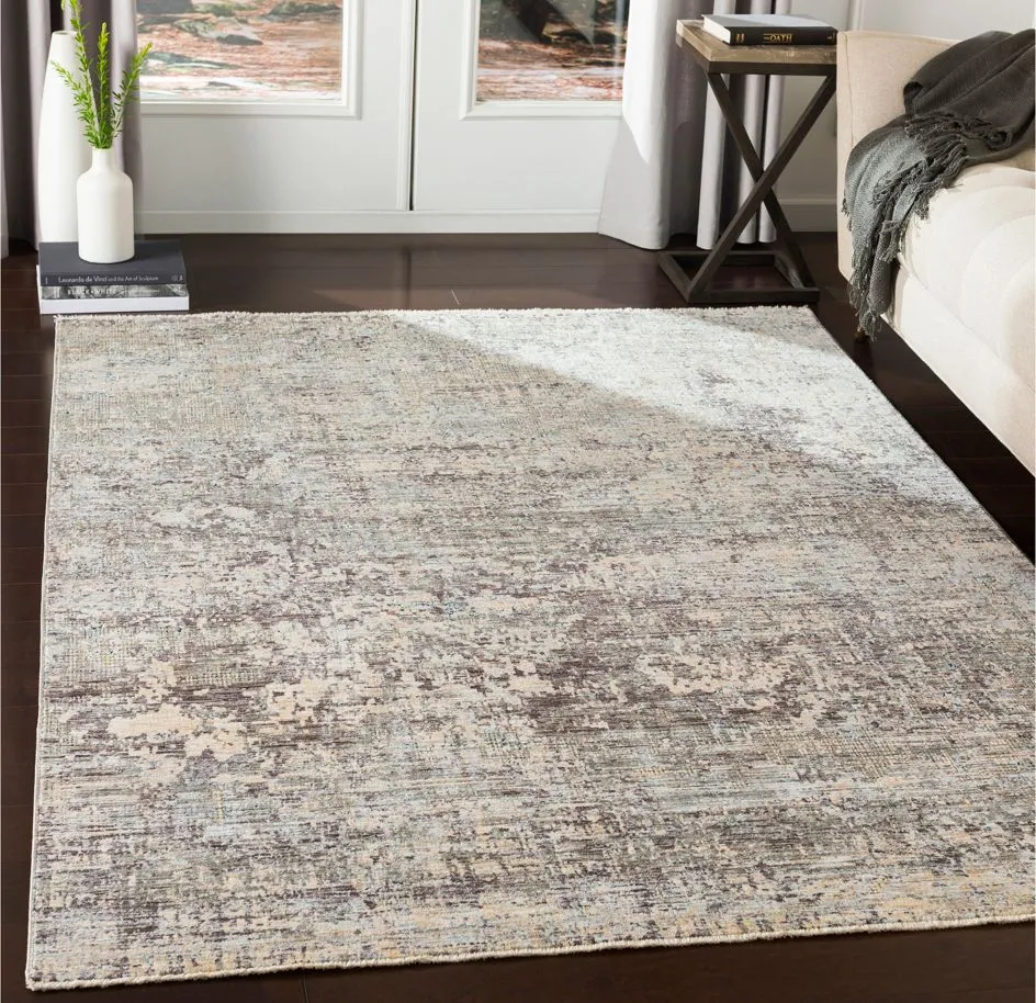 Presidential Pyrite Rug in Pale Blue, Medium Gray, Butter, Charcoal, Ivory, Bright Blue, Lime, Peach, Burnt Orange by Surya