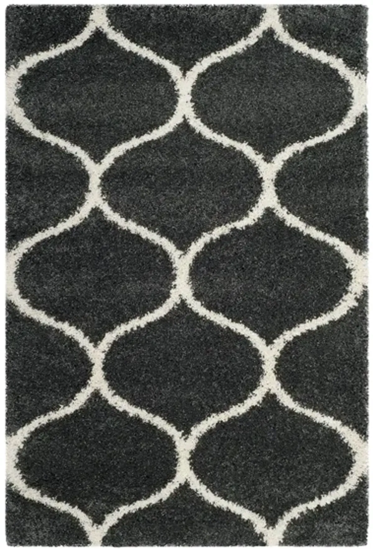 Hudson Shag Area Rug in DarkGrey/Ivory by Safavieh