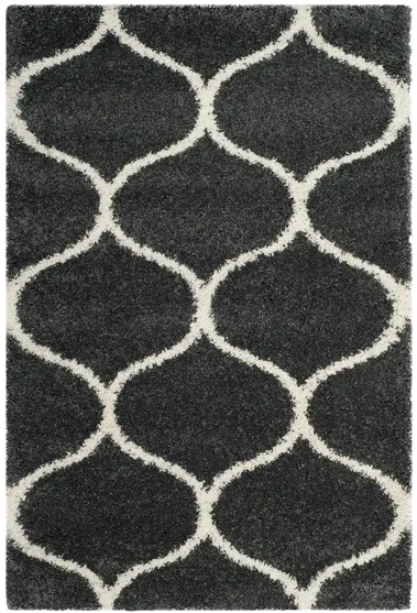 Hudson Shag Area Rug in DarkGrey/Ivory by Safavieh