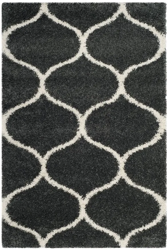 Hudson Shag Area Rug in DarkGrey/Ivory by Safavieh