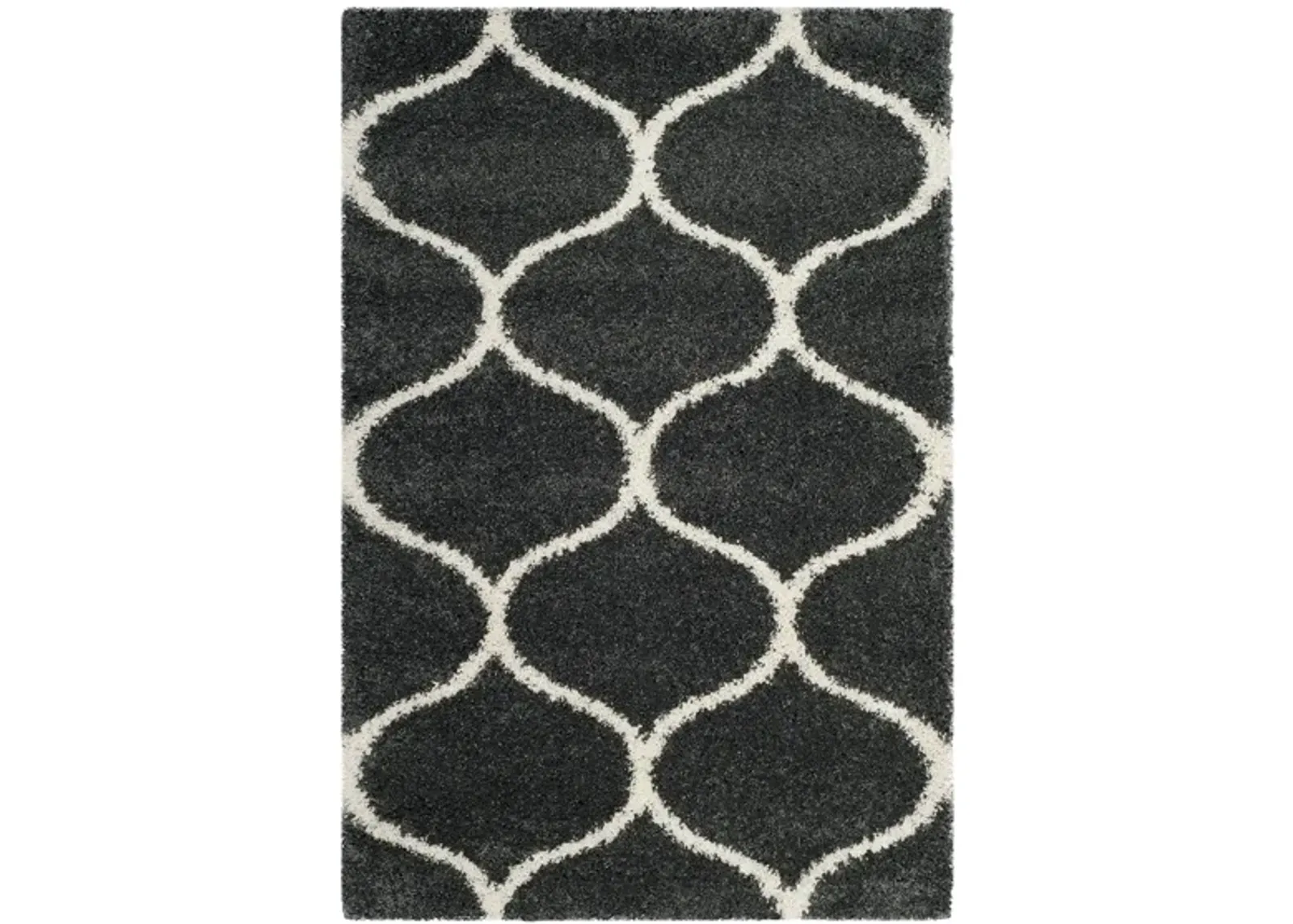 Hudson Shag Area Rug in DarkGrey/Ivory by Safavieh