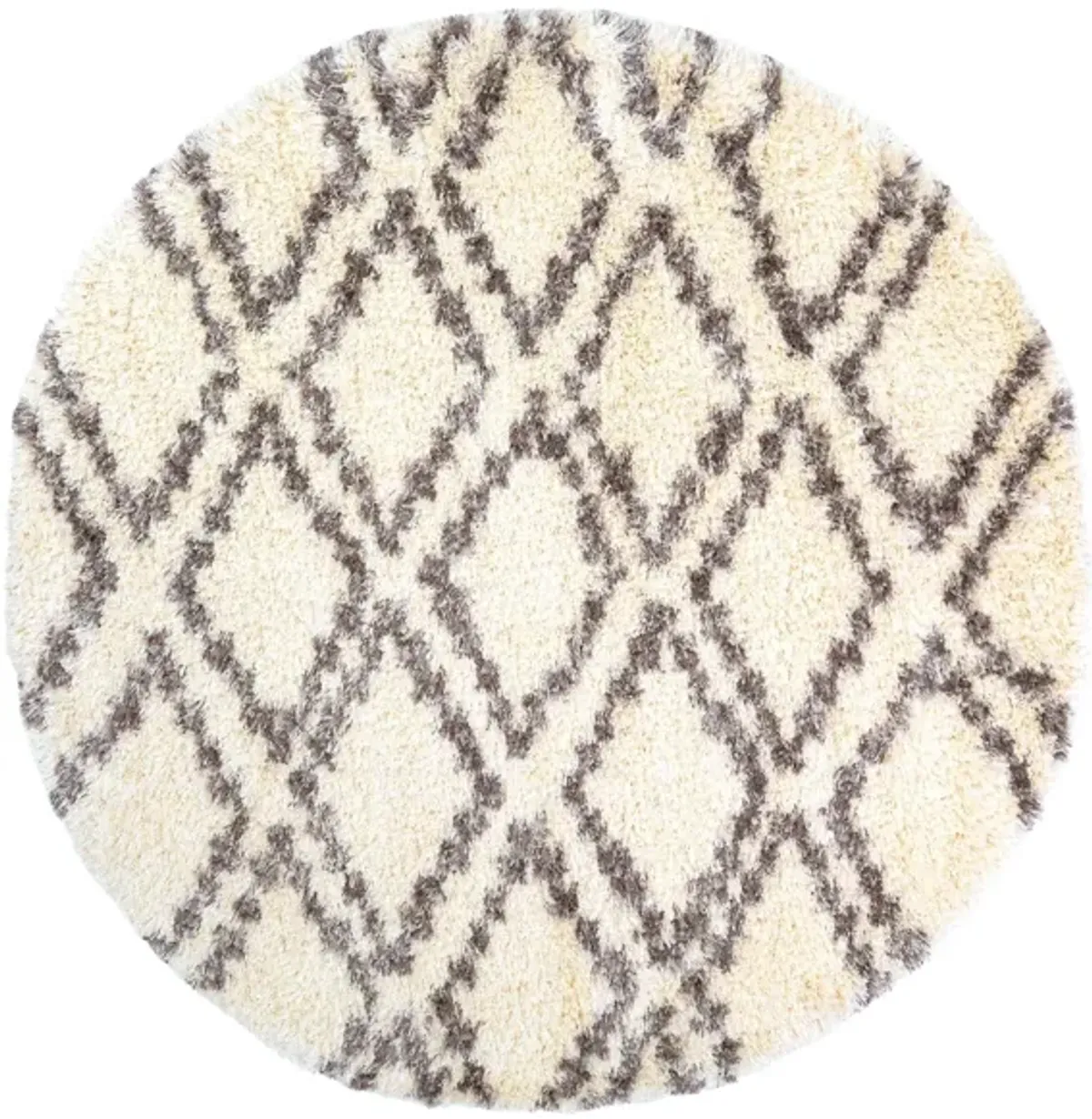 Rapture Diamond Shag Rug in Cream, Medium Gray, Charcoal, Dark Brown by Surya