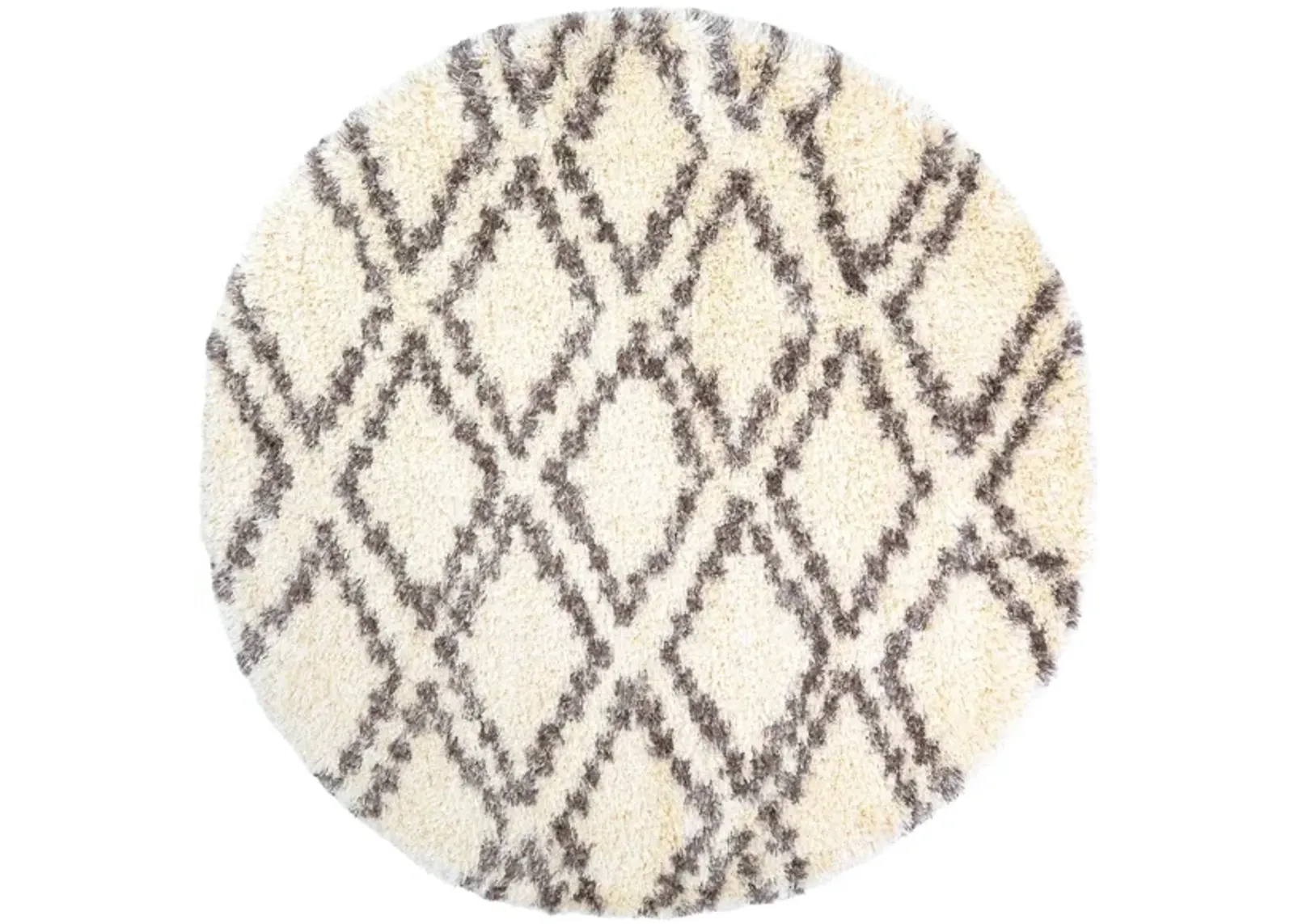 Rapture Diamond Shag Rug in Cream, Medium Gray, Charcoal, Dark Brown by Surya