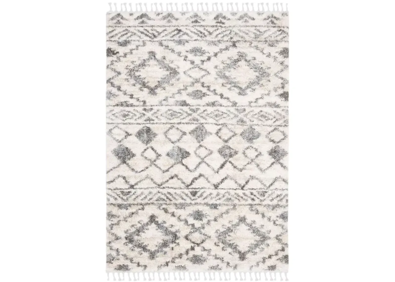 Berber Fringe Shag Area Rug in Cream/Navy by Safavieh