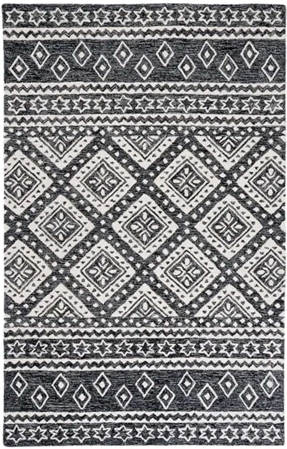 Miyamoto Area Rug in Black & Gray by Safavieh