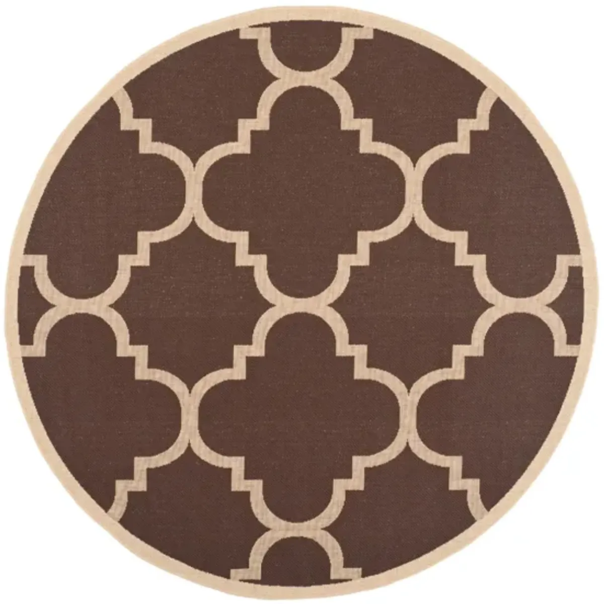 Courtyard Morocco Indoor/Outdoor Area Rug Round in Dark Brown by Safavieh