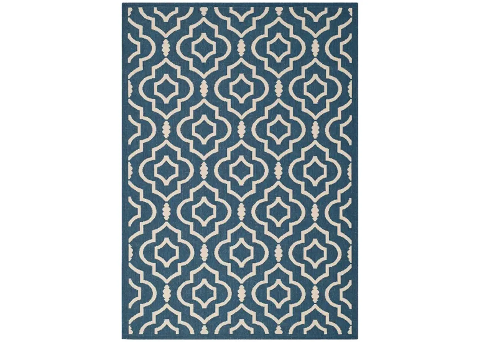 Courtyard Key Indoor/Outdoor Area Rug in Navy & Beige by Safavieh