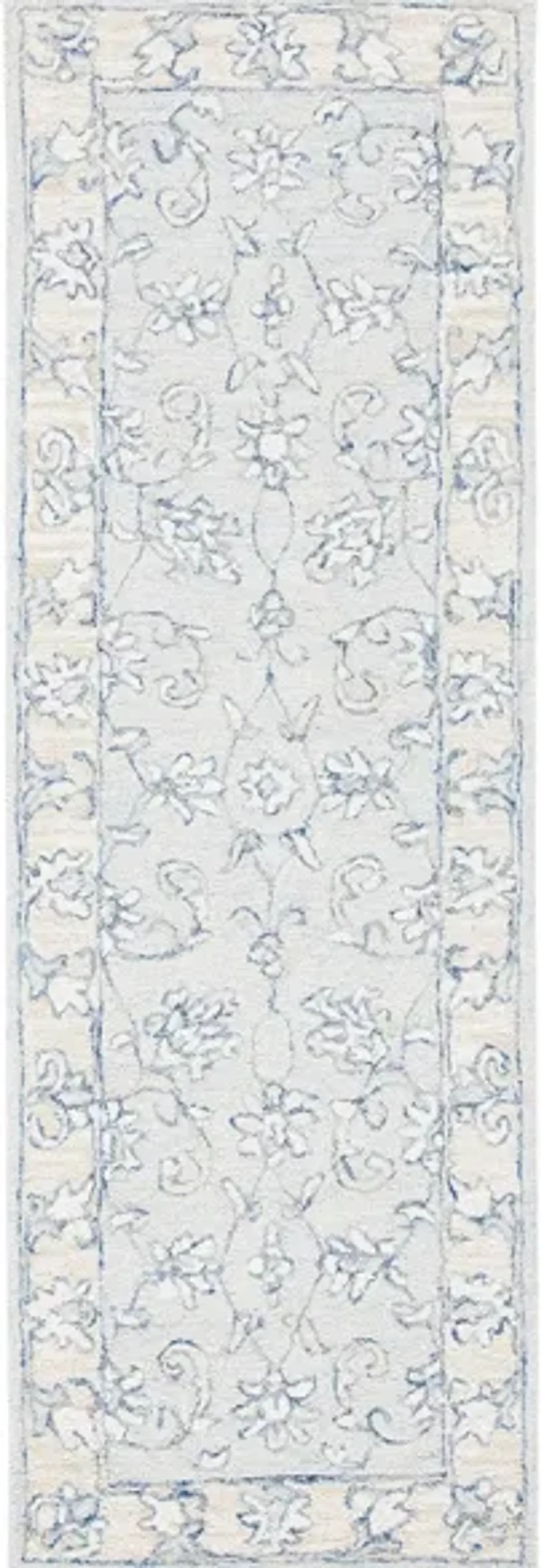 Macaw Runner Rug in Blue & Beige by Safavieh