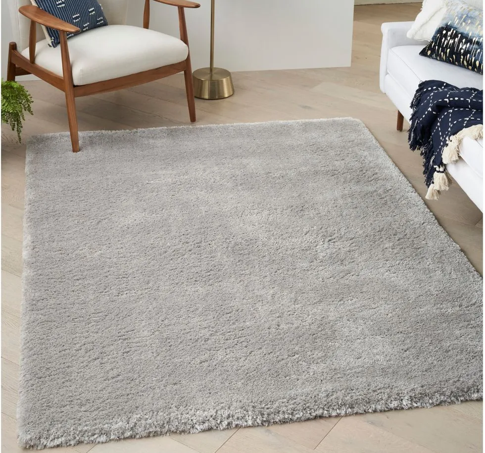 Luxuria Shag Area Rug in Silver by Nourison