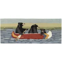 Liora Manne "Are We Bear Yet?" Front Porch Rug in Lake by Trans-Ocean Import Co Inc