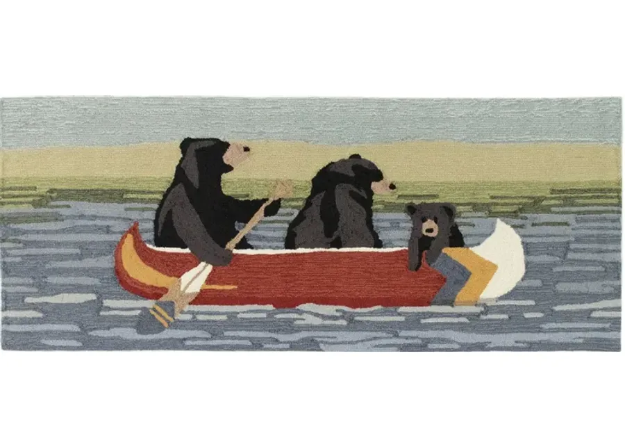 Liora Manne "Are We Bear Yet?" Front Porch Rug in Lake by Trans-Ocean Import Co Inc