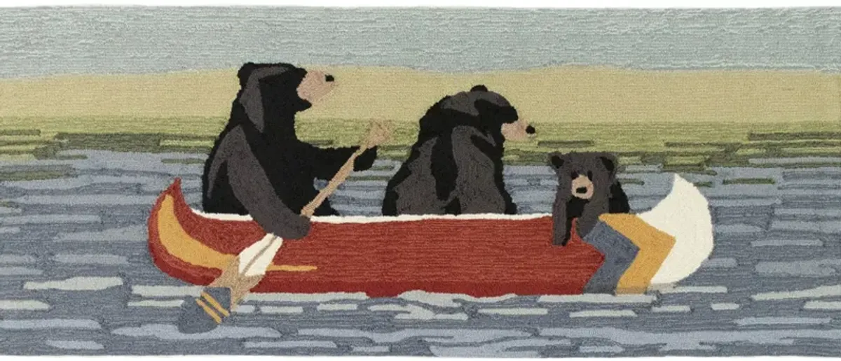 Liora Manne "Are We Bear Yet?" Front Porch Rug in Lake by Trans-Ocean Import Co Inc