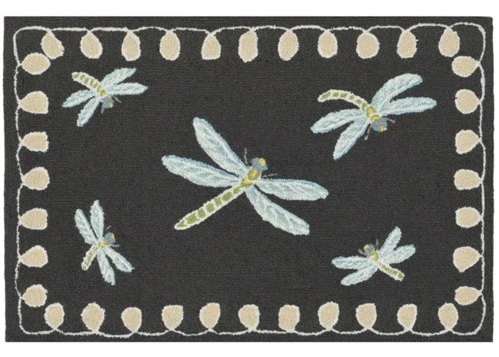 Liora Manne Dragonfly Front Porch Rug in Midnight by Trans-Ocean Import Co Inc