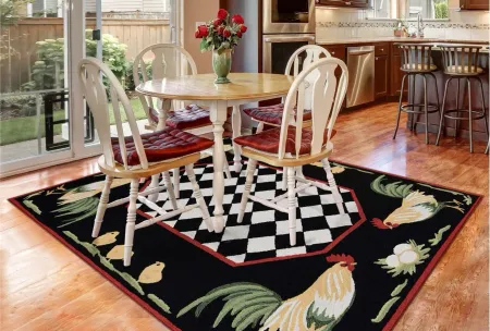 Liora Manne Rooster Front Porch Rug in Black by Trans-Ocean Import Co Inc