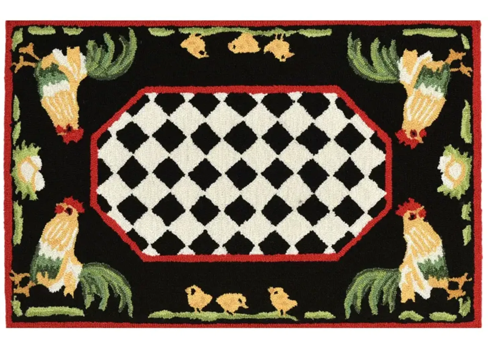 Liora Manne Rooster Front Porch Rug in Black by Trans-Ocean Import Co Inc