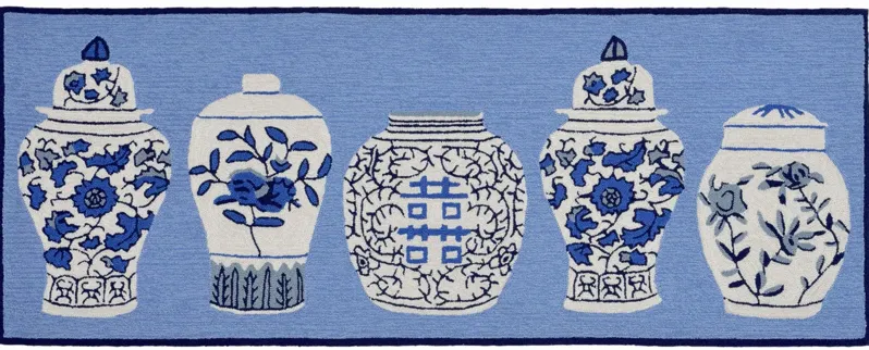 Liora Manne Ginger Jars Front Porch Rug in Blue by Trans-Ocean Import Co Inc